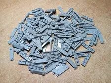LEGO BULK LOT OF 145 LIGHT BLUISH GRAY MODIFIED PLATES 1X4 WITH 2 STUDS #92593