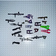 Mega blocks￼Minifigure Weapon Accessories Bulk Lot Guns Blasters Mixed Colors
