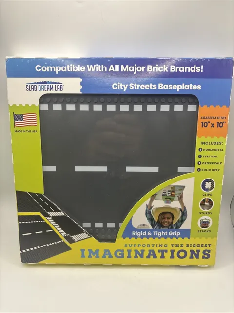 NEW Slab Dream Lab City Streets Baseplate 4-Pack Compat W/ Major Brick Brands
