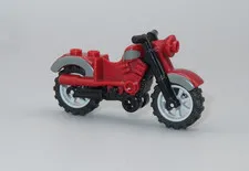 LEGO Motorcycle Dirt Bike dark red rims for minifigures 7306 9464 60026