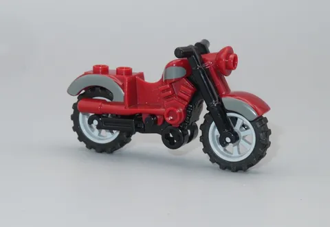 LEGO Motorcycle Dirt Bike dark red rims for minifigures 7306 9464 60026