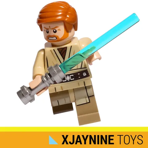 LEGO STAR WARS Clone General Obi Wan Kenobi Minifig ROTS Version + Lightsaber