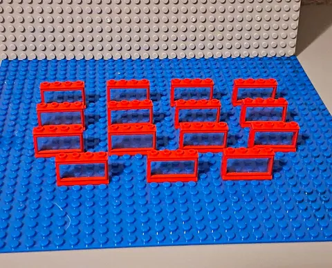 15 Vintage LEGO Classic Window 1x4x2 with Fixed Glass & Long/Extended Sill.