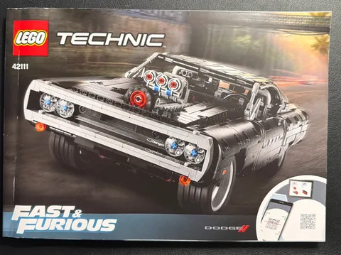 LEGO Technic 42111 Fast & Furious Dodge Charger Instruction Manual Only