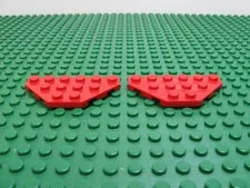 1987 LEGO Red Wedge Plate 3 x 6 Cut Corners (2 PCS) 6035 6381 8835 #2419