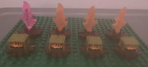 Lego Duplo - Lot Of (8) Camp Fire With Logs Pieces