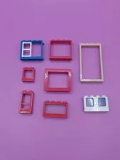 Building Bricks (Mostly LEGO) WINDOW Pieces Lot (8) Assorted Sizes & Styles