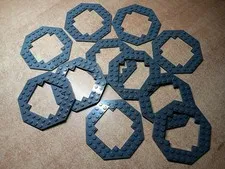 LEGO LOT 11 DARK BLUISH GRAY MODIFIED PLATE OPEN CENTER 10X10 OCTAGONAL #6063