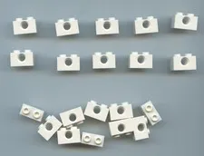 LEGO x 20 White Technic, Brick 1 x 2 with Hole 3700