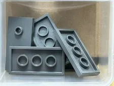 LEGO Parts - Dark Bluish Gray Plate 2 x 4 2 Studs (Jumper) - No 65509 - QTY 5