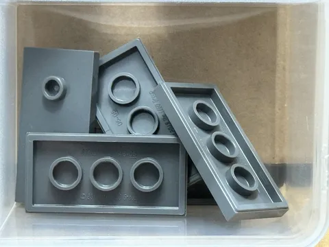 LEGO Parts - Dark Bluish Gray Plate 2 x 4 2 Studs (Jumper) - No 65509 - QTY 5