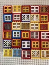 (30) LEGO Window Lot- Wide thick Frame- Classic, City