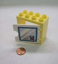 Lego Duplo Yellow Bathroom Vanity Cabinet Cupboard Home Toothbrush Dollhouse