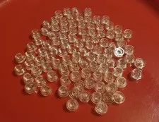 LEGO 100x Clear Translucent Round 1x1 Flat Plate Studs