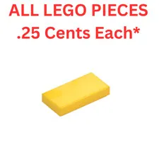 LEGO Tile 1x2 with Groove Yellow 3069 - Genuine LEGO Parts Pieces Bulk