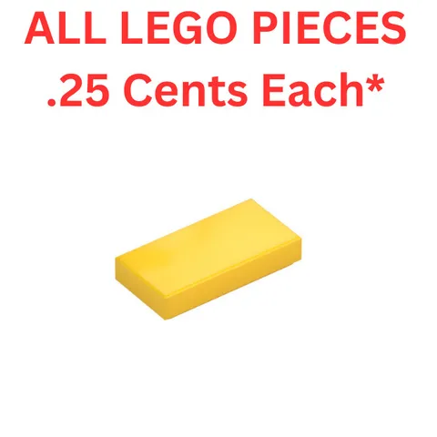 LEGO Tile 1x2 with Groove Yellow 3069 - Genuine LEGO Parts Pieces Bulk