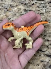 Lego Dinosaur Atrociraptor Minifigure Orange Back Brown Stripes 76948