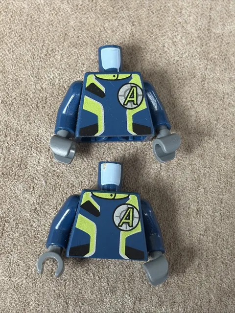Lego - Minifigure Torso - Dark Blue, Green, Agents Lot Of 2