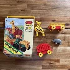 VTG Lego Duplo 1673 Zoo Train With Box INCOMPLETE Collectible SOLD AS IS