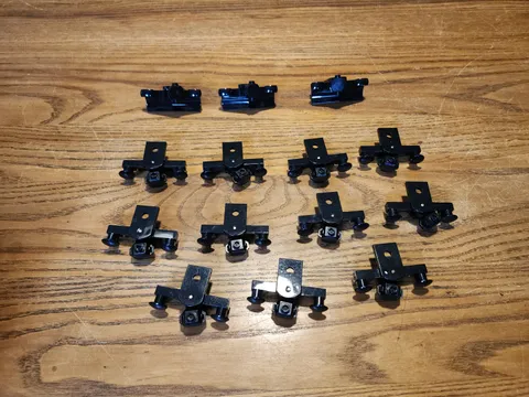 14 Lego® 9V RC TRAIN Railway Magnet Buffer Coupler BLACK 3 Are Plow Version