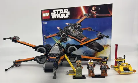 LEGO Star Wars 75102 Poe's X-Wing Fighter W/ Minifigs Construction Book No Box