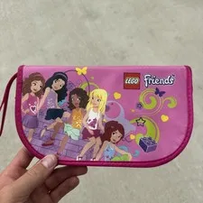 EUC Pink Lego Friends Mini Figure Travel Play Case/clutch  9"×5"