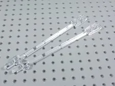 LEGO Lot of 2 Trans Clear 12L Bar w/ 1x2 Plate BA