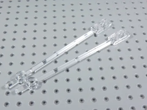 LEGO Lot of 2 Trans Clear 12L Bar w/ 1x2 Plate BA