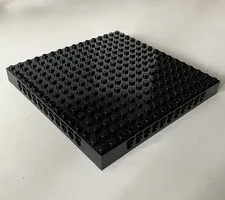 LEGO 1x NEW Brick 16x16 x 4/3 with Holes on Sides BLACK #65803
