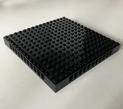 LEGO 1x NEW Brick 16x16 x 4/3 with Holes on Sides BLACK #65803