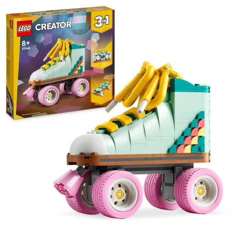 LEGO Creator 3in1 Retro Roller Skate to Mini Skateboard Toy to Boom Box Radio, S