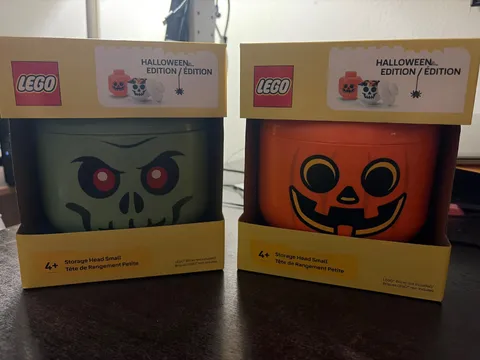 2 new lego halloween storage heads small