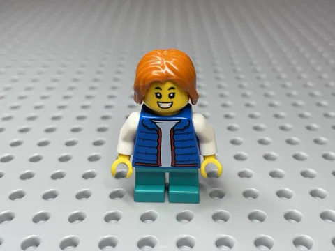 LEGO Minifigure Boy Child Blue Vest Turquoise Legs Torso: 973pb4600c01