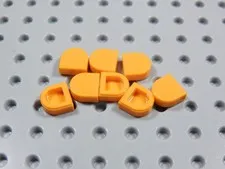 LEGO Lot of 8 Orange 1x1 Smooth Half Round Tiles Plates BK
