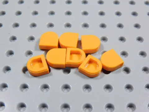 LEGO Lot of 8 Orange 1x1 Smooth Half Round Tiles Plates BK