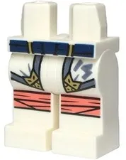 Lego New 71818 NINJAGO Minifigure LEGS White Blue Belt Coral Knee Wrappings D503