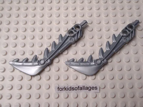 Lego Bionicle Weapon Sword w/Teeth 57566 Pearl Light Gray (2 pcs) Takadox 8916