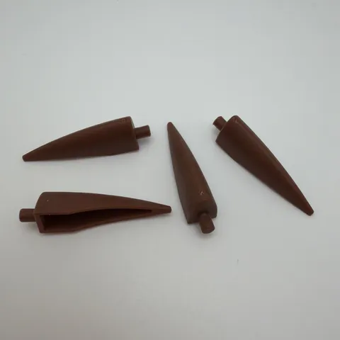 4 pc Lot LEGO Barb CLAW Tooth HORN (11089) in REDDISH BROWN