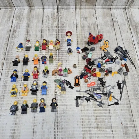 Lot Of 25 Lego Minifigures + 100 Random Parts/ Accessories 