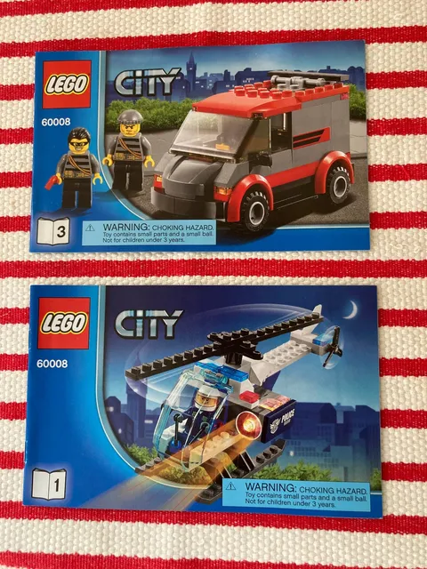 Lego City 60008 Instruction Books 1 & 3 ONLY Police Helicopter, Burglar Getaway