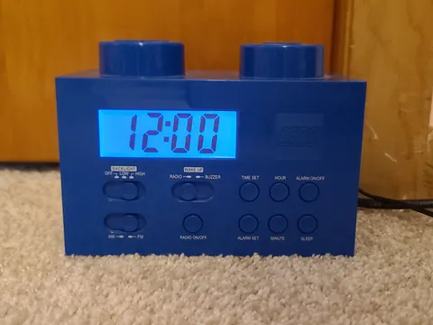 LEGO LG11007 Portable Digital Alarm Clock Radio Blue - Tested Works