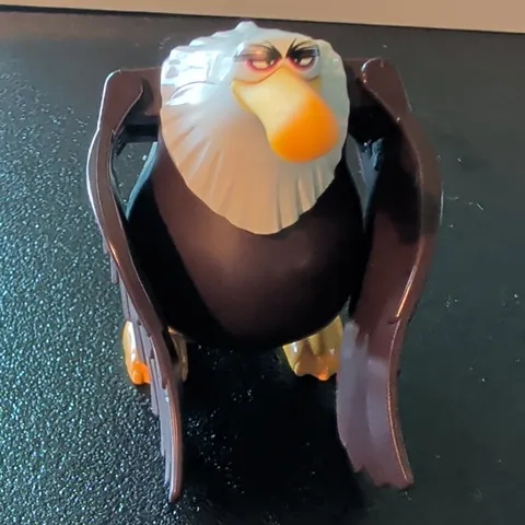 LEGO Minifigures Eagle/Bird Animal Figure Black White Yellow w/ Brown Wings