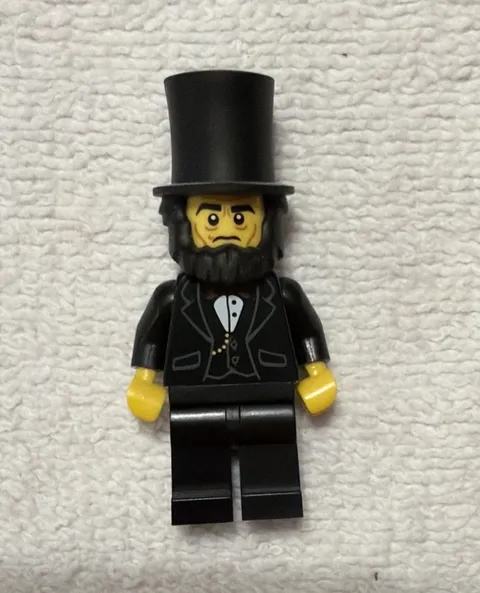 LEGO Minifigures Series 1 Abraham Lincoln Minifigure with Top Hat Black Suit 🔥