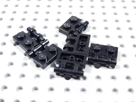 LEGO Lot of 6 Black 1x2 Plates w/ Open Side Handle BF