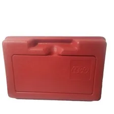Lego Vintage 1980's Plastic Red Storage Box Case w/ Handle 11" x 7.5" x 3.5" VTG