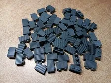 LEGO BULK LOT OF 66  DARK BLUISH GRAY MODIFIED BRICKS 1X2 FLUTED GRILLE #2877