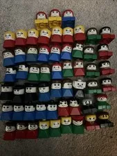 HUGE Lot Vintage 1980's DUPLO People Figure Square Bottom Multicolor Lego 57pcs