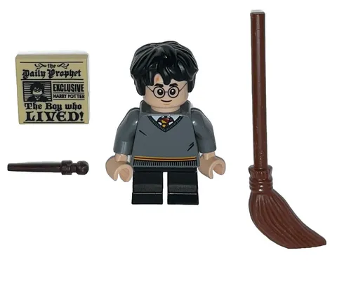 ✅ LEGO Harry Potter hp150 Minifigure and Wand, Broomstick, NEW Minifig hp0150