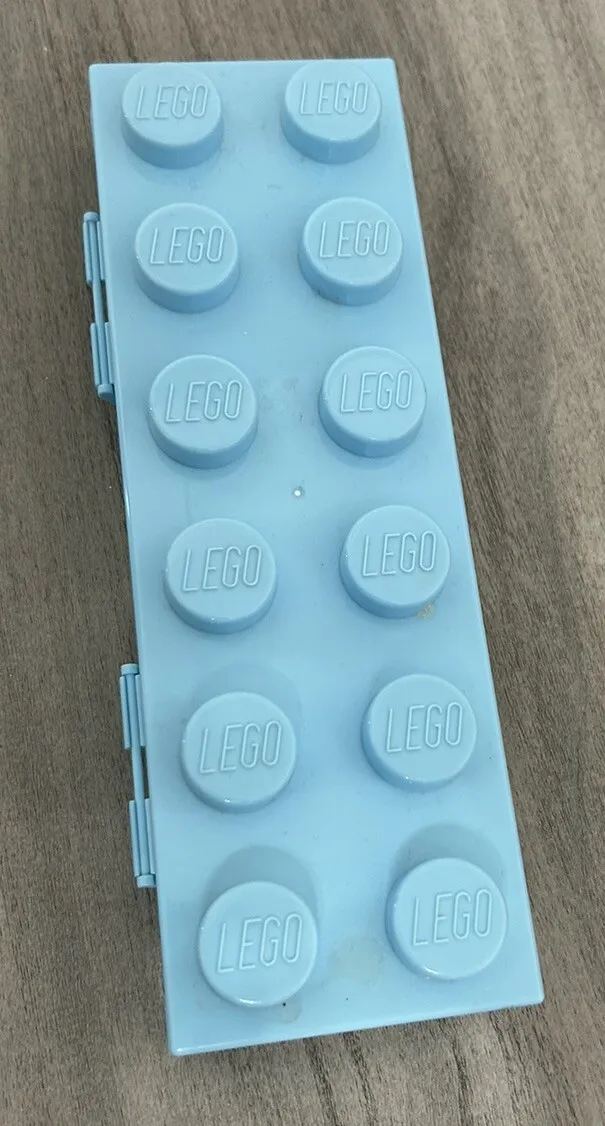 LEGO Pencil Case Brick Box Mini Figure Storage Plastic Holder ~ LIGHT BLUE
