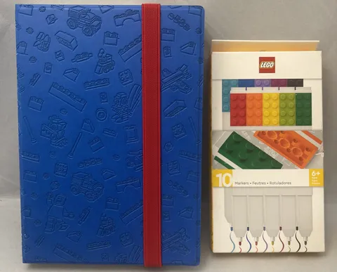 LEGO Stationary Organizer with Removable Green Base Plate  + LEGO Markers - Set